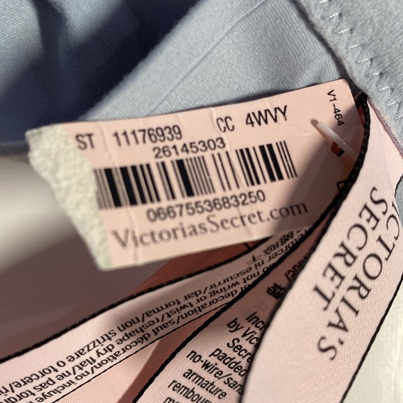 NWT Victorias Secret Bra Size 38DDD Light Blue Incredible Plunge Padded Wireless - Picture 4 of 12